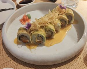Dragon roll at MUDRA Plant Based  in Madrid