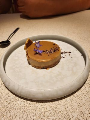 Gluten free cheesecake - Very tasty, but not really similar to a cheesecake, but more like a high-quality roux cake at MUDRA Plant Based  in Madrid