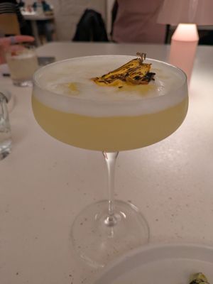 Piña colada mocktail at MUDRA Plant Based  in Madrid