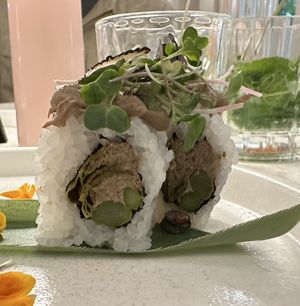 Mushroom sushi  at MUDRA Plant Based  in Madrid