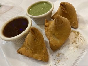samosas!  at Sajna Indian Cuisine in Hollywood
