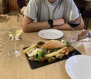 Vegan cheese board  at Amberes The Vegetarian Wine And Cocktail Bar in Valencia