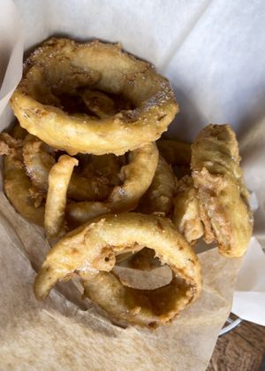 GF onions rings (different but not bad)  at The Wild Hare in Stillwater