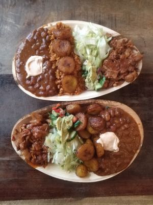 Ndambe mix, with and without bulgur. at Fulani - Afro Caribbean Street Food in Oslo