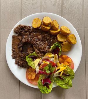 Grilled Seitán 💚 at Las Veganas in Medellin