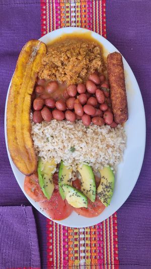 Bandeja Paisa vegan at Las Veganas in Medellin