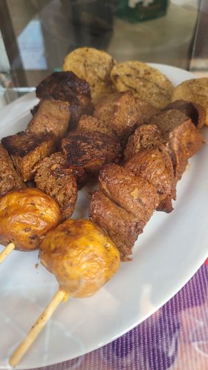 grilled seitan 🥰 at Las Veganas in Medellin
