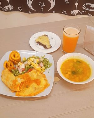 Menú del día para compartir en familia y amigos. 😀 at Las Veganas in Medellin
