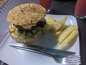 Vegan Burger Fest combo menu (~25.000 COP) - 4/5 at Las Veganas in Medellin