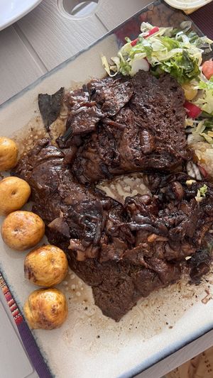 Seitan steak  at Las Veganas in Medellin