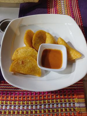 Empanadas de papa, 10/10 at Las Veganas in Medellin