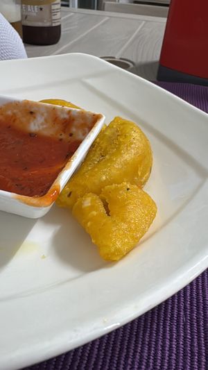 Potato empanadas   at Las Veganas in Medellin