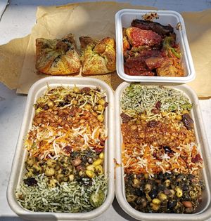 A lovely meal from Yummeeme at Freo Farmers Market in Beaconsfield
