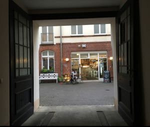 third back courtyard it is at Jivamukti Canteen in Berlin