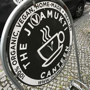 outside at Jivamukti Canteen in Berlin