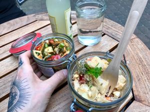 potato & mountain lentil salad at Jivamukti Canteen in Berlin