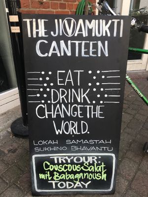 Eat drink-save the world. ❤️ at Jivamukti Canteen in Berlin