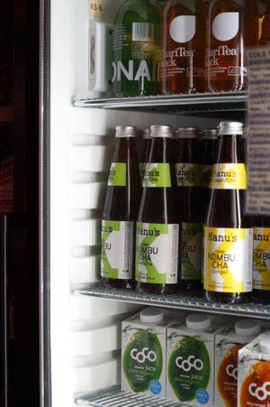 Cold drink at Jivamukti Canteen in Berlin