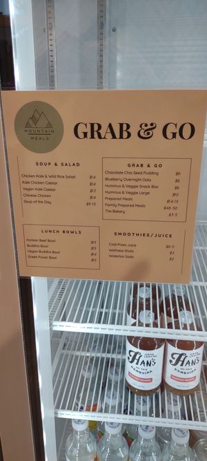 Grab-and-go cooler price list. at Mountain Wellness in Heber City