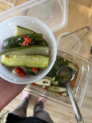 Extra spicy pickles   at Ethikli in Long Beach
