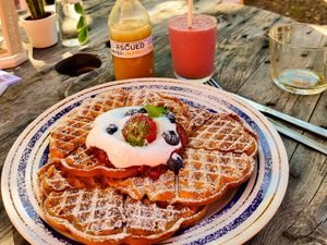 Waffels at Skansberget Café  in Uddevalla