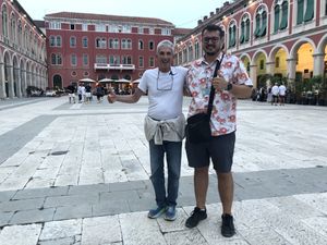 With host Mijo (right)  at Vegan Food Tours Split in Split