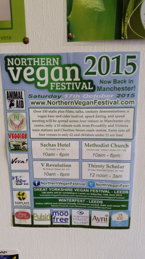 Poster at Veggie Lounge in Wolverhampton