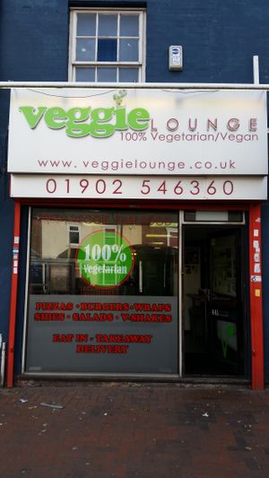 Outside at Veggie Lounge in Wolverhampton