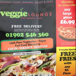take away menu at Veggie Lounge in Wolverhampton