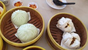 Vegetable and satay pau at Shan Vege Dimsum 膳济素食点心楼 in Johor Bahru
