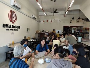Restaurant interior at Shan Vege Dimsum 膳济素食点心楼 in Johor Bahru