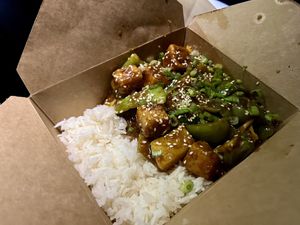 Sesame Tofu with Summer Squash  at Daily Operation in Easthampton