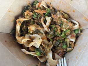 Hand-Pulled Noodles w/ Kimchi and Broccolini  at Daily Operation in Easthampton