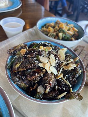 Flash Fried Brussels Sprouts (omitted the egg)  at Layla - Webster Groves in Webster Groves