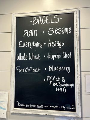 Bagel menu at Sully's Steamers in Brevard