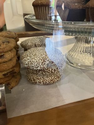 Vegan tahini cookies   at Cup & Saucer in Brevard