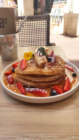 Vegan pancakes at Brunchit  in Mallorca