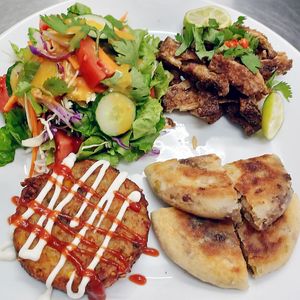Vegan Party Platter at Loving Hut in Douala