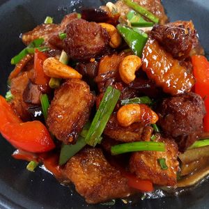 Vegan Kung Pao at Loving Hut in Douala