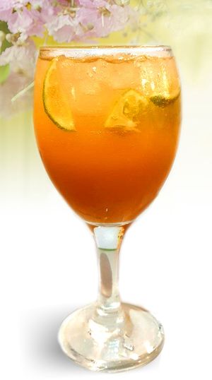 Peach Tea Mocktail at Loving Hut in Douala