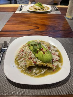 Enchiladas Verde 😋 Amazing!  at The Vegan Personal Chef in Tulum