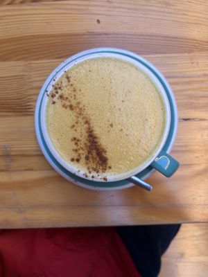 golden latte, soy milk  at BRÛLÉ in Toulouse