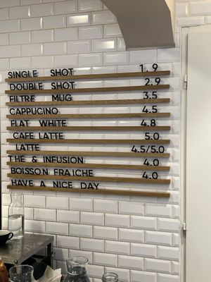 Coffee menu  at BRÛLÉ in Toulouse