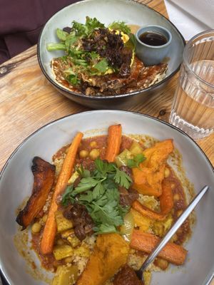 Couscous d’automne et pancakes salés   at BRÛLÉ in Toulouse
