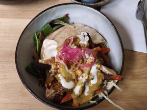 Les plats changent tous les mois (sauf les pancakes salés qui sont toujours là) at BRÛLÉ in Toulouse