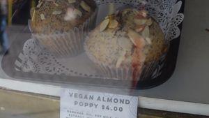 almond poppy seed muffin at Cinnamon Works in Seattle