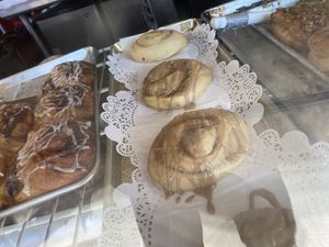 vegan cinnamon roll  at Cinnamon Works in Seattle