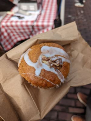 Vegan pumpkin muffin at Cinnamon Works in Seattle