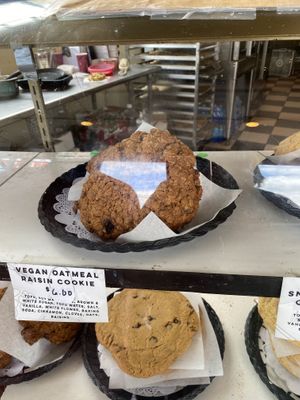 Vegan oatmeal raisin cookie  at Cinnamon Works in Seattle