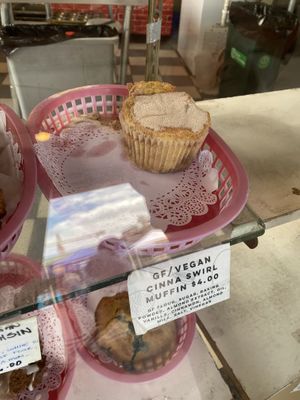 Vegan cinnamon swirl muffin  at Cinnamon Works in Seattle